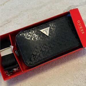 Guess Black Embossed Wristlet